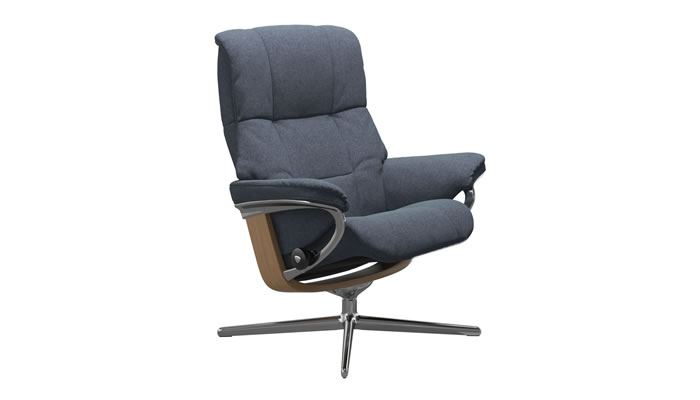 Stressless Mayfair Recliner with Classic Base in Calido Blue Fabric